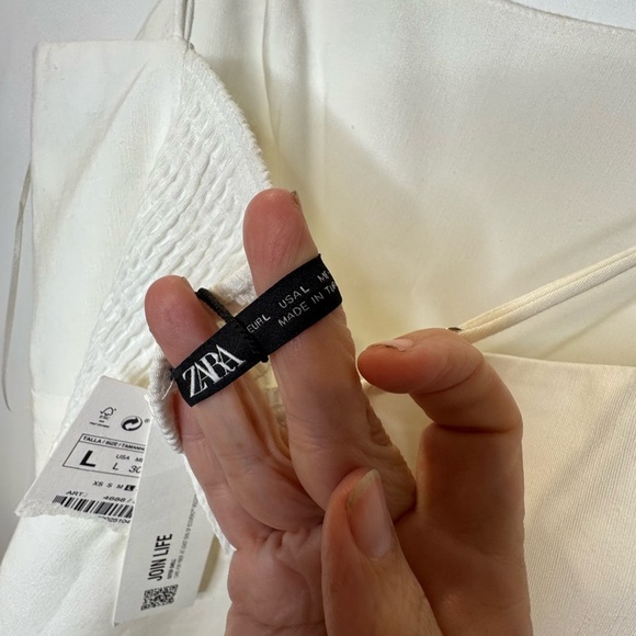 Zara White short mini dress size Large new with tags NWT size Large - Picture 14 of 14